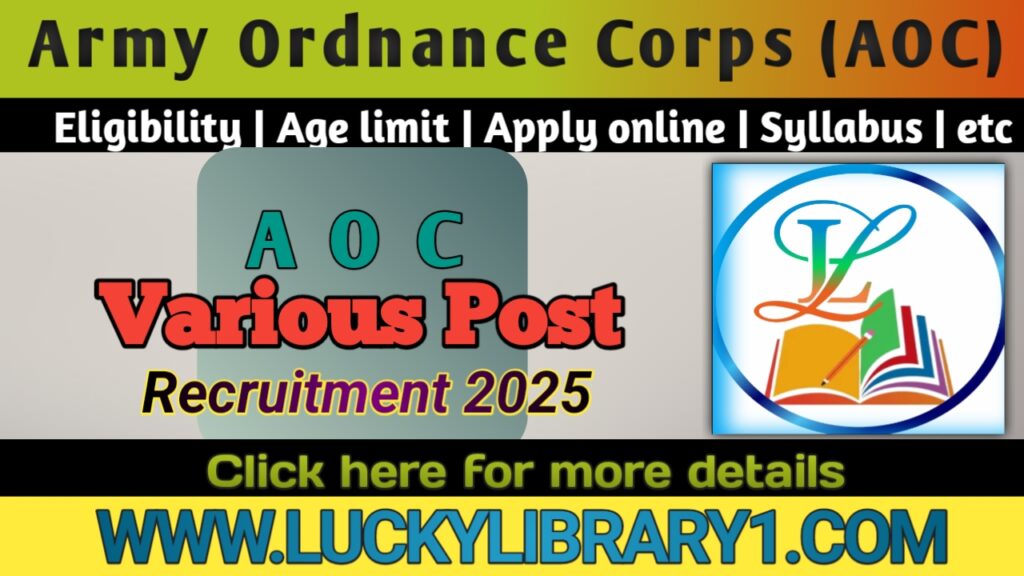 Army Ordnance Corps AOC Tradesman / Fireman and Other Post Recruitment 2024 Download Result