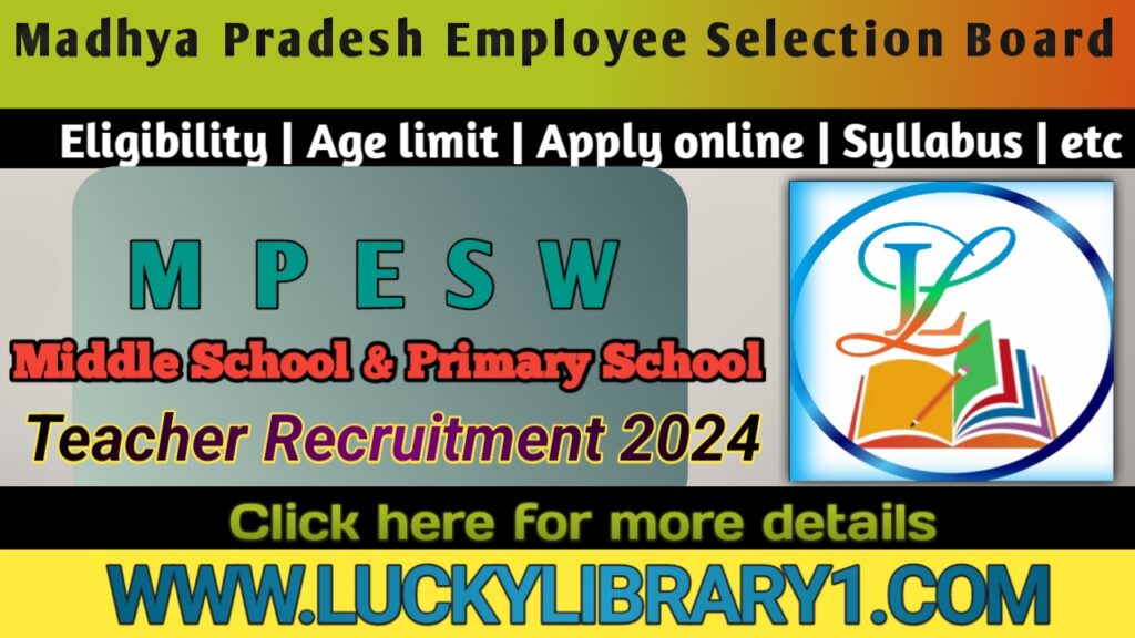 MPESB Middle School Teacher and Primary School Test Recruitment Test 2024 Admit Card 